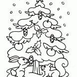 Christmas tree and squirrels