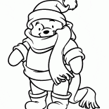 Winnie the Pooh in the winter