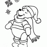 Winnie the Pooh and snowflakes