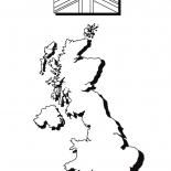 The map and the flag of England