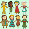 Children in traditional clothing